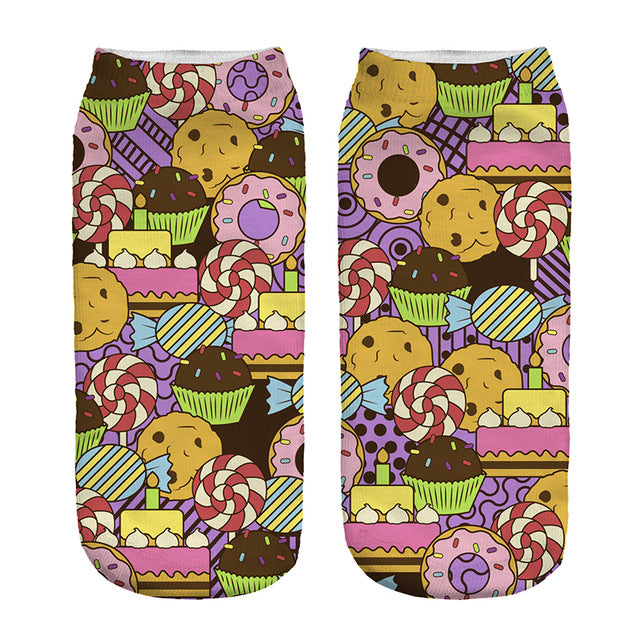Cartoon Sweet Treats Novelty Ankle Socks