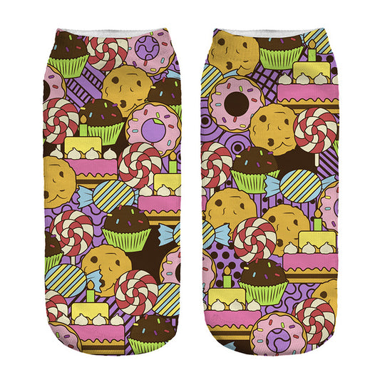 Cartoon Sweet Treats Novelty Ankle Socks