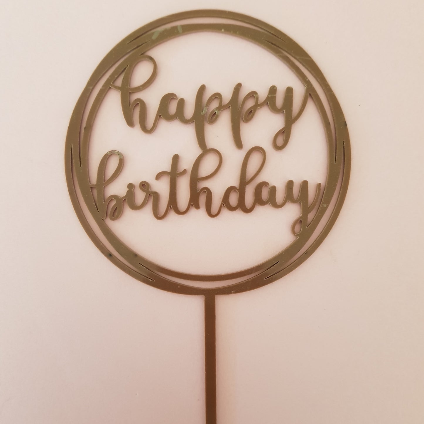 Round Happy Birthday Acrylic Cake Topper