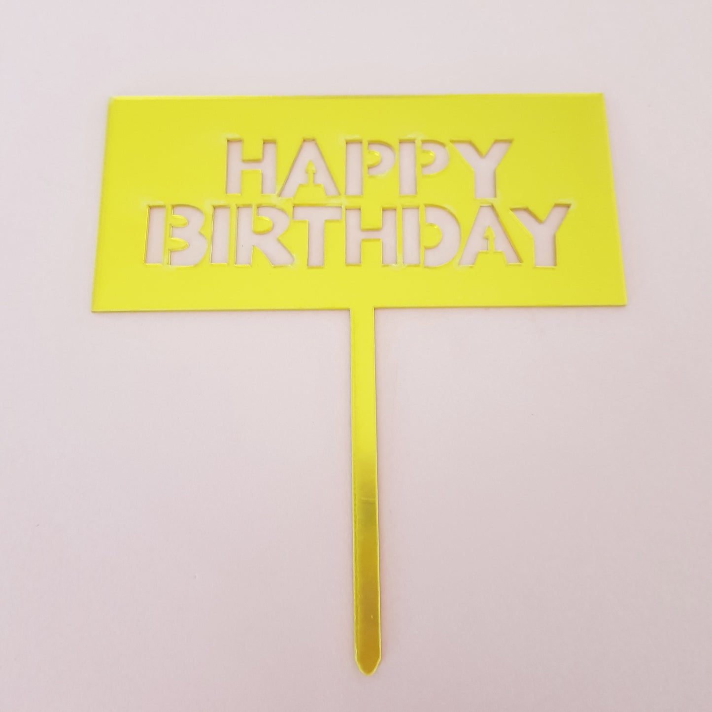 Rectangular Happy Birthday Acrylic Cake Topper