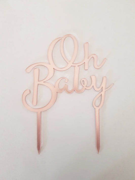 Oh Baby Acrylic Cake Topper