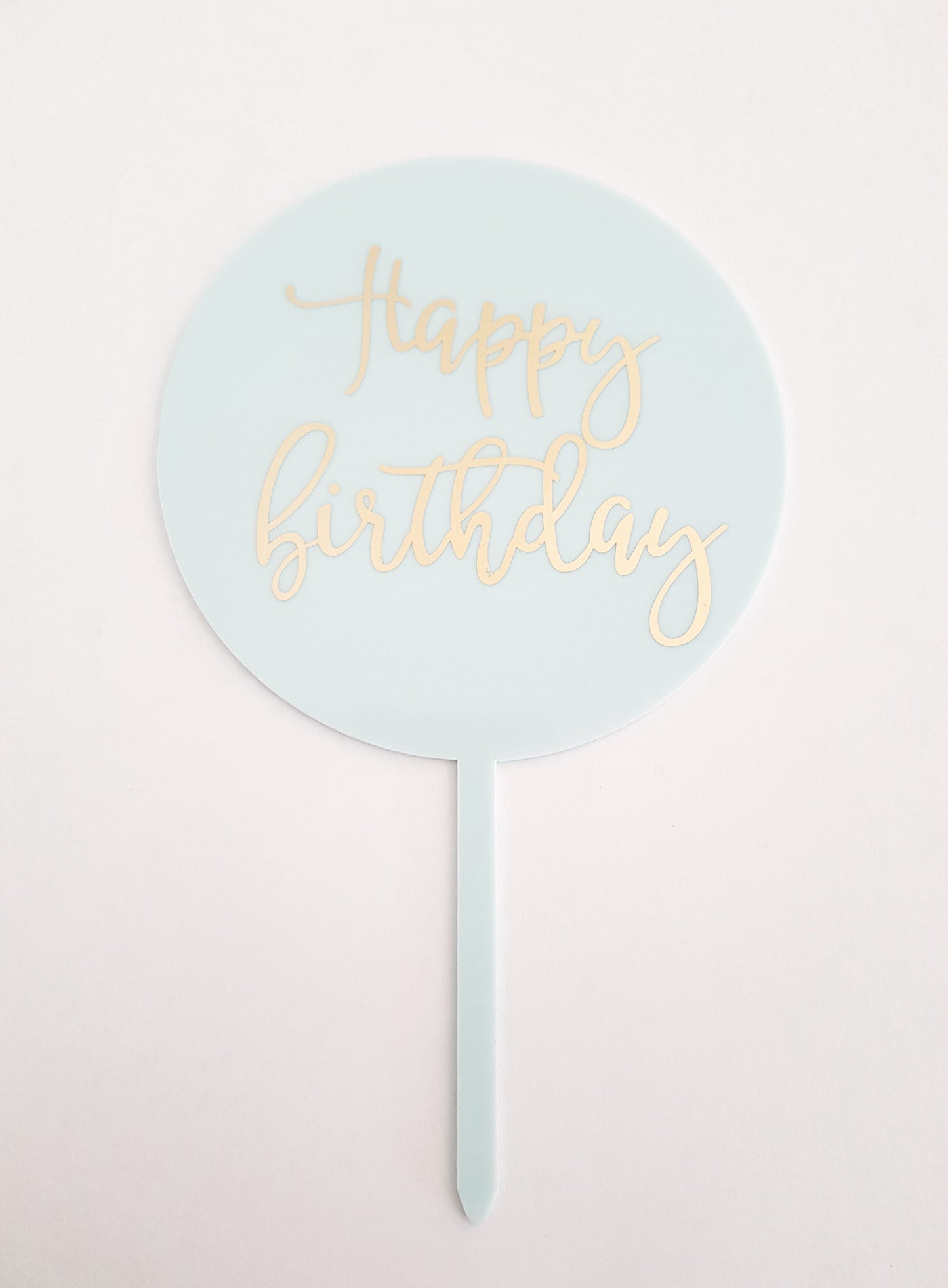 Round Script Happy Birthday Acrylic Cake Topper