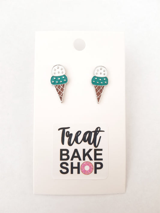 Mint Choc Chip Ice Cream Earrings