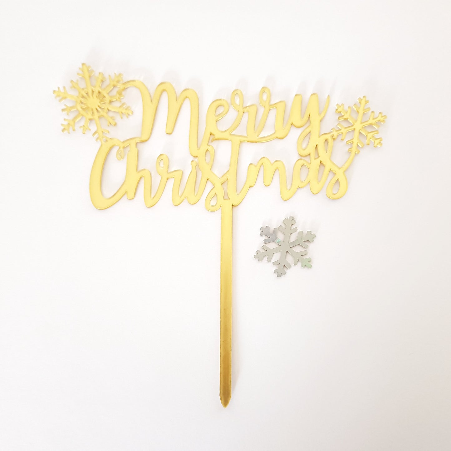 Merry Christmas/Snowflake Acrylic Cake Topper