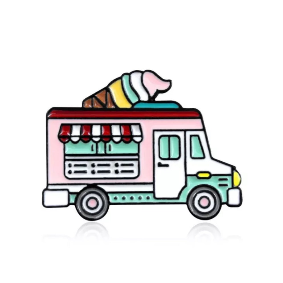 Enamel Ice Cream Truck Brooch/Badge