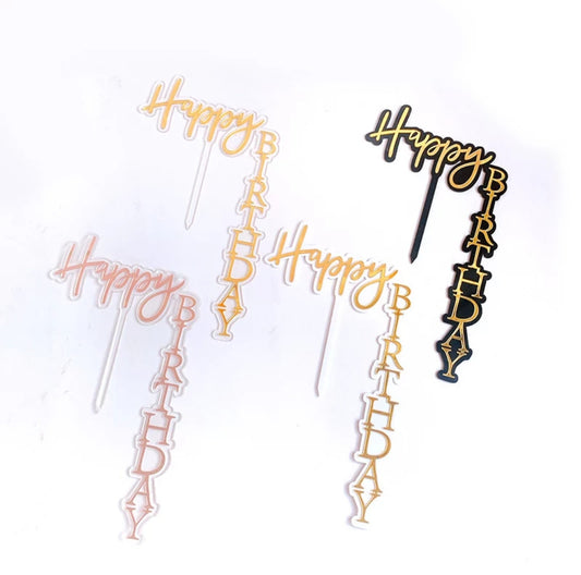 Corner 'Happy Birthday' acrylic topper