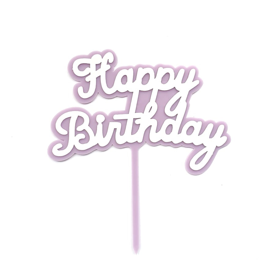 Happy Birthday Acrylic Cake Topper