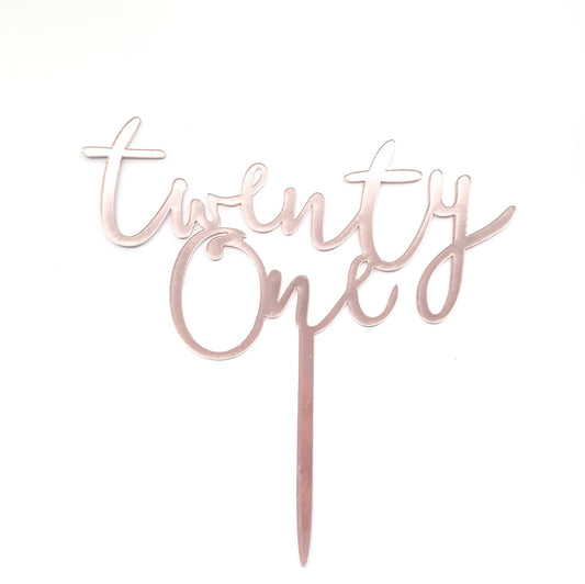 Twenty One Script Cake Topper