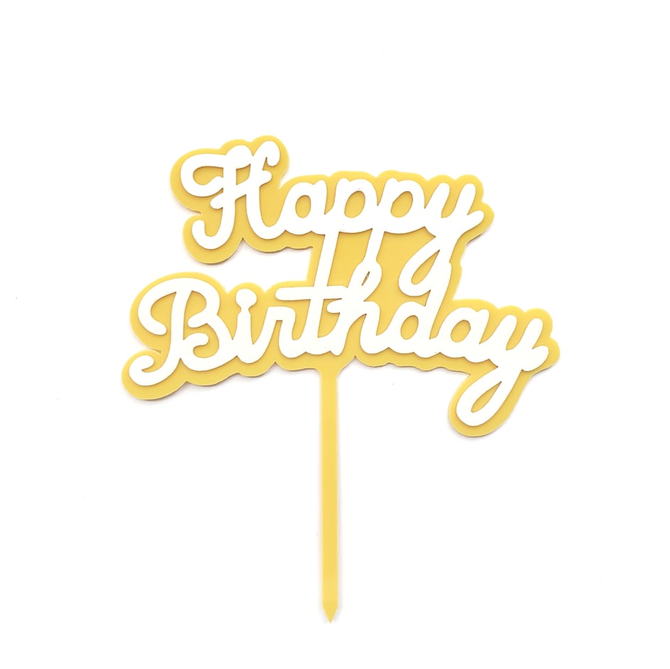 Happy Birthday Acrylic Cake Topper