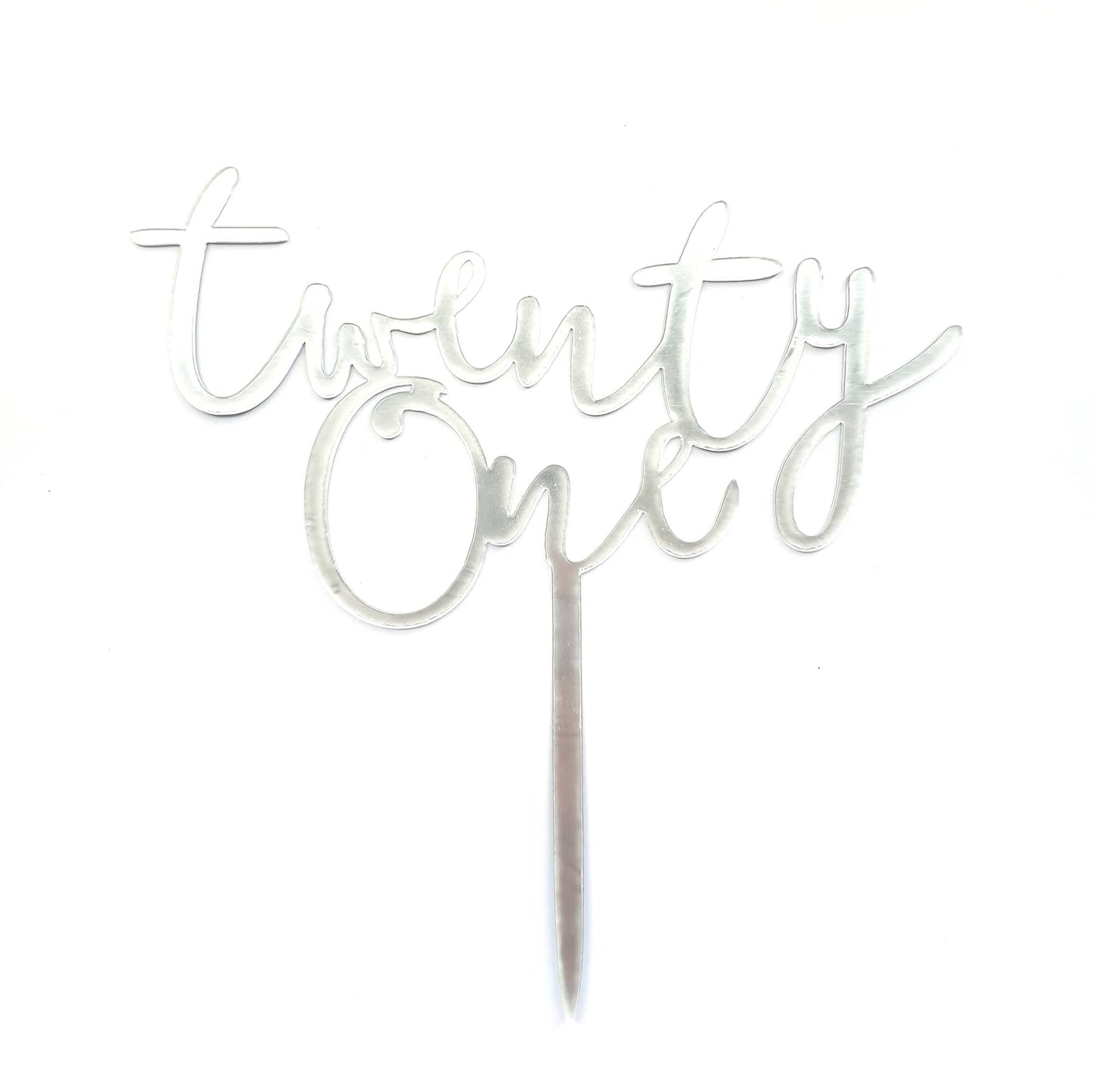 Twenty One Script Cake Topper