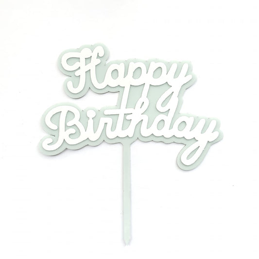 Happy Birthday Acrylic Cake Topper