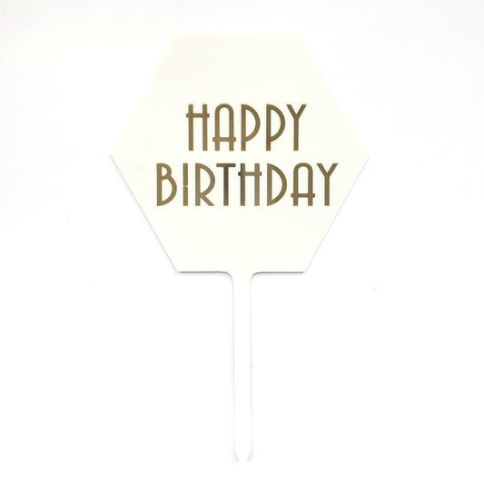 Art Deco Hexagon Cake Topper
