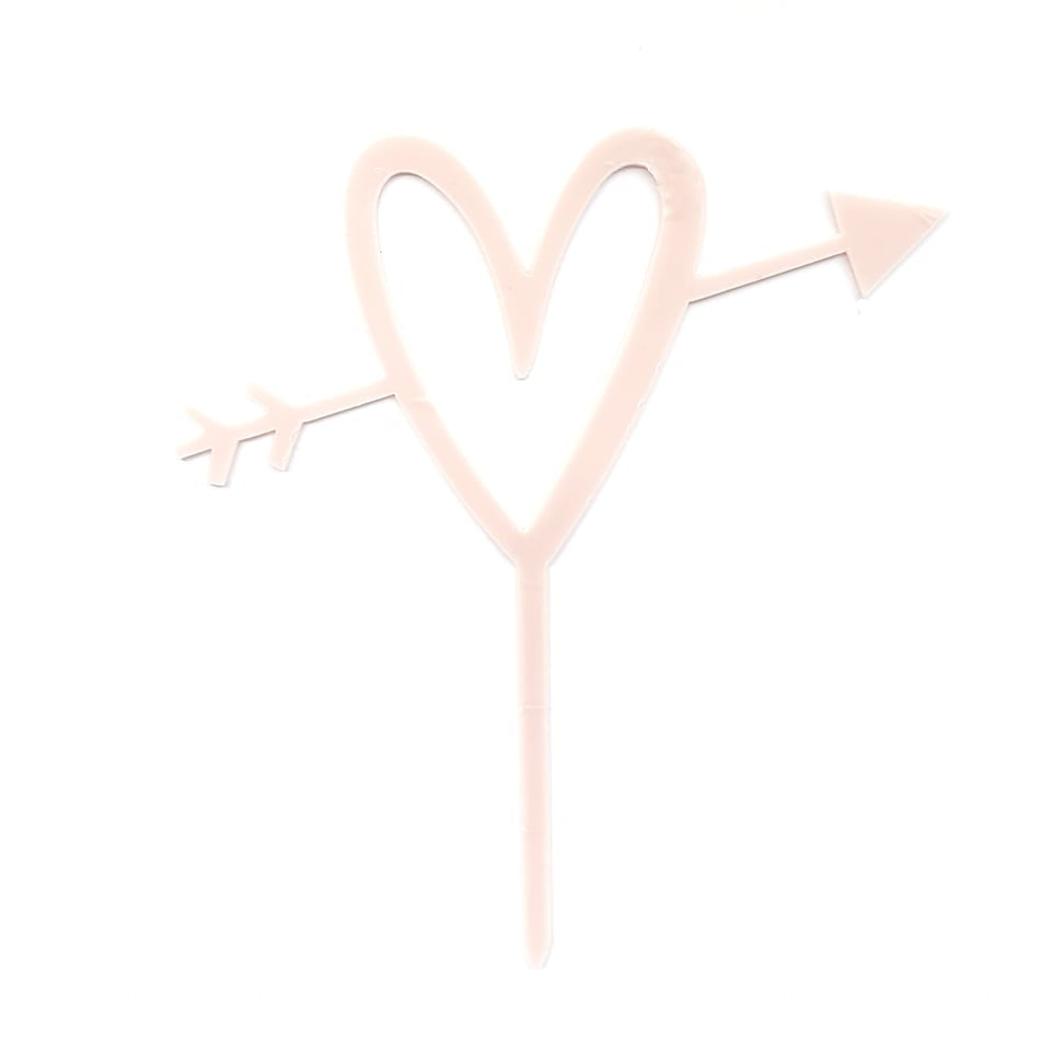 'An Arrow Through The Heart' Acrylic Cake Topper