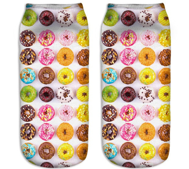 Donut Grid Novelty Ankle Socks