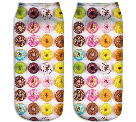 Donut Grid Novelty Ankle Socks