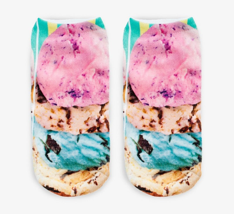 Ice Cream Scoops Novelty Ankle Socks
