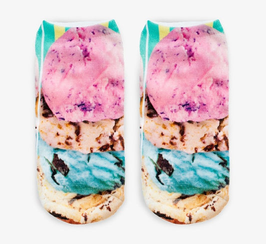 Ice Cream Scoops Novelty Ankle Socks