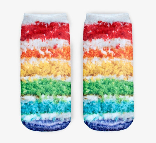 Rainbow Layer Cake Novelty Ankle Socks
