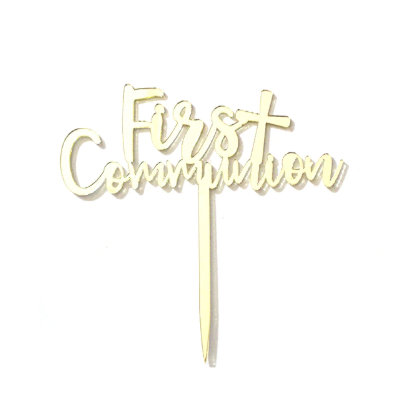 First Communion Mirror Acrylic Cake Topper