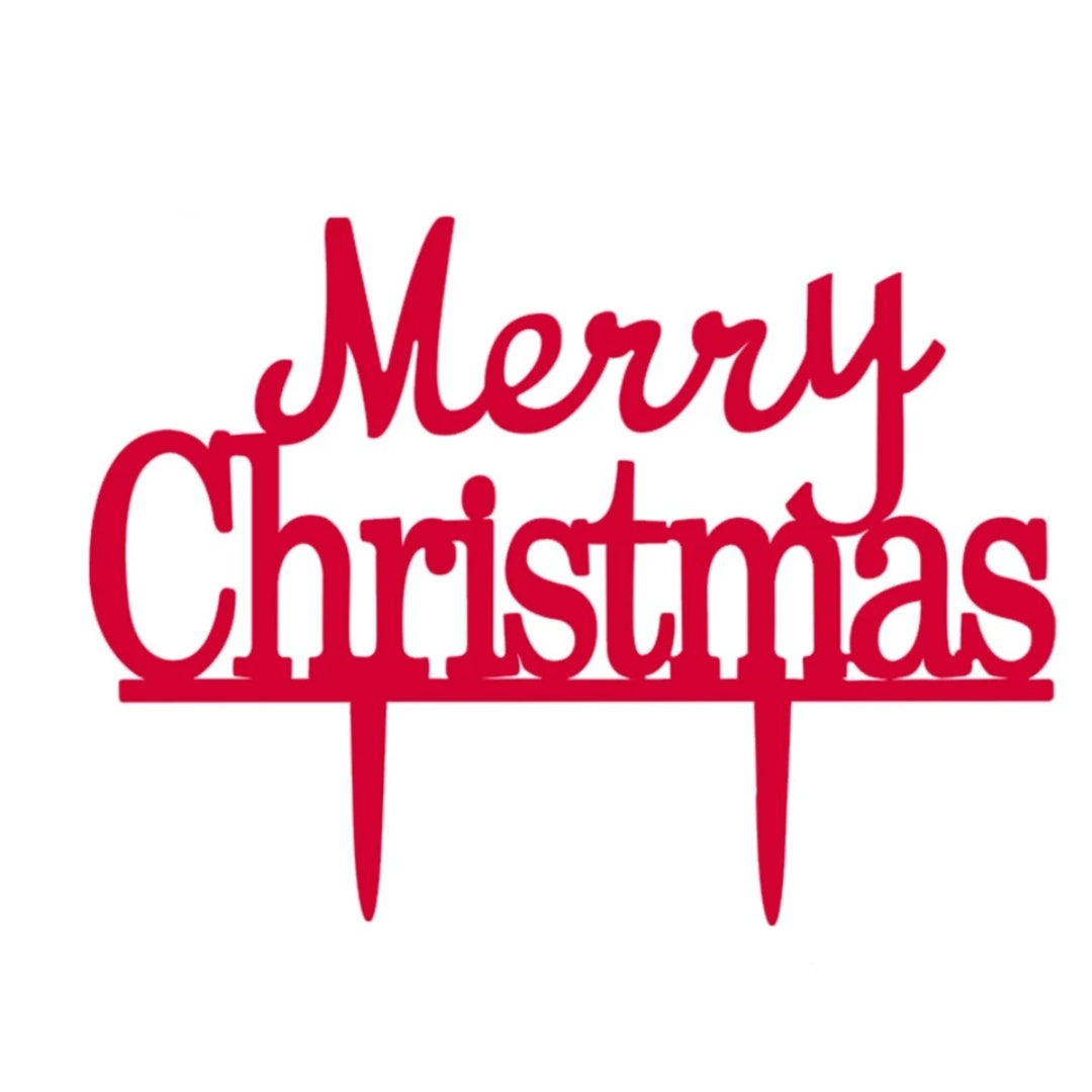 Merry Christmas Acrylic Cake Topper