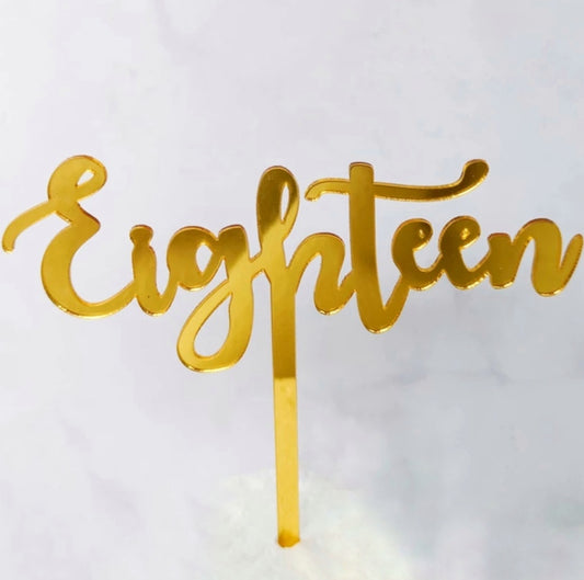 Eighteen Acrylic Cake Topper