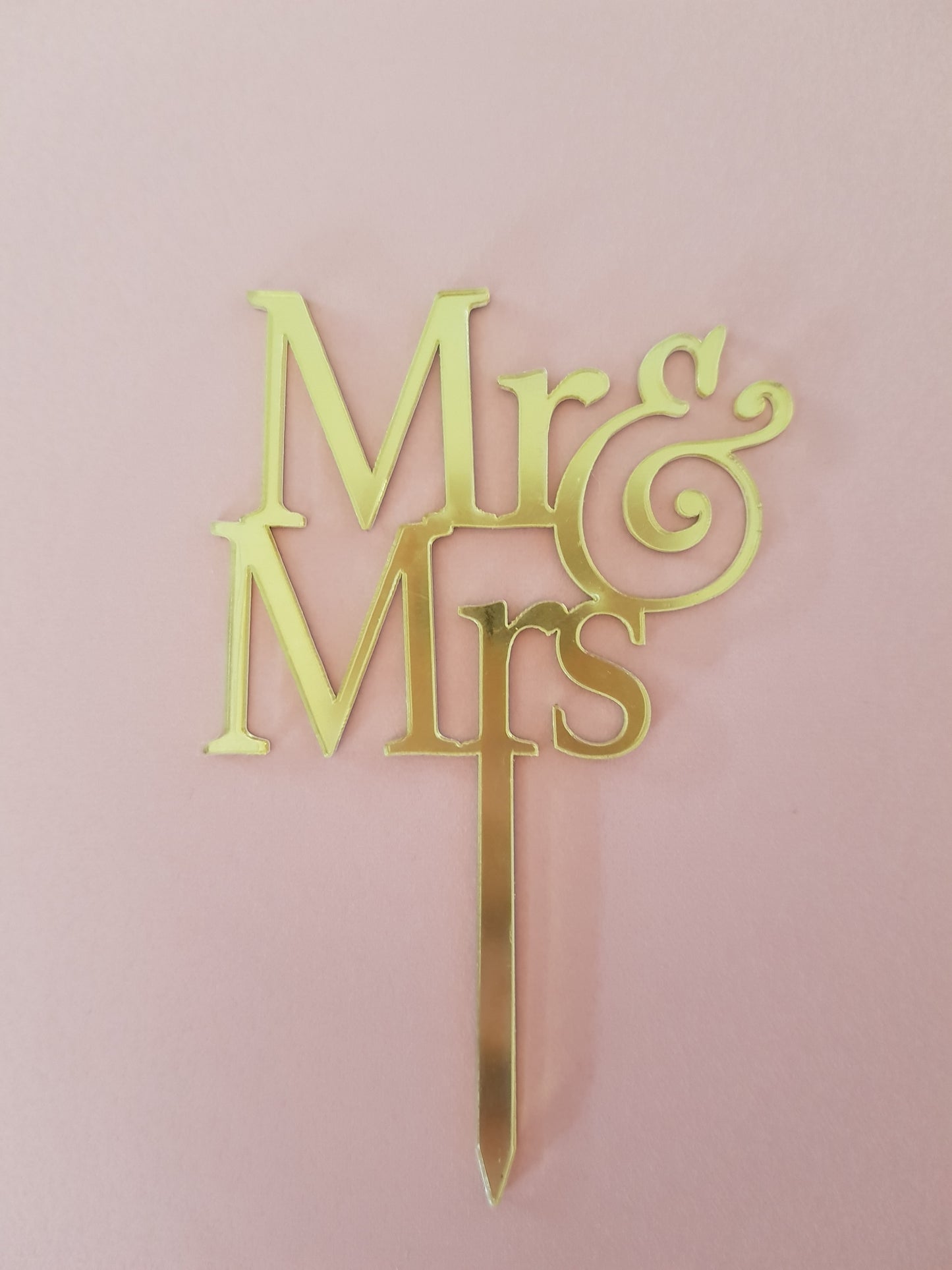 Mr & Mrs Gold Mirror Mini Topper