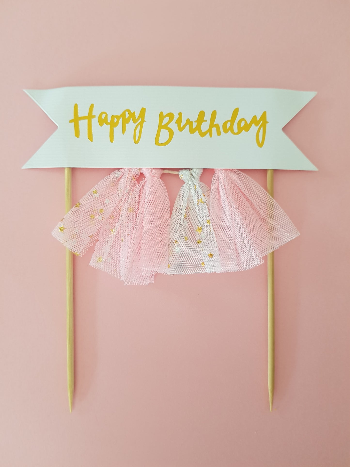 Tulle Bunting Cake Topper