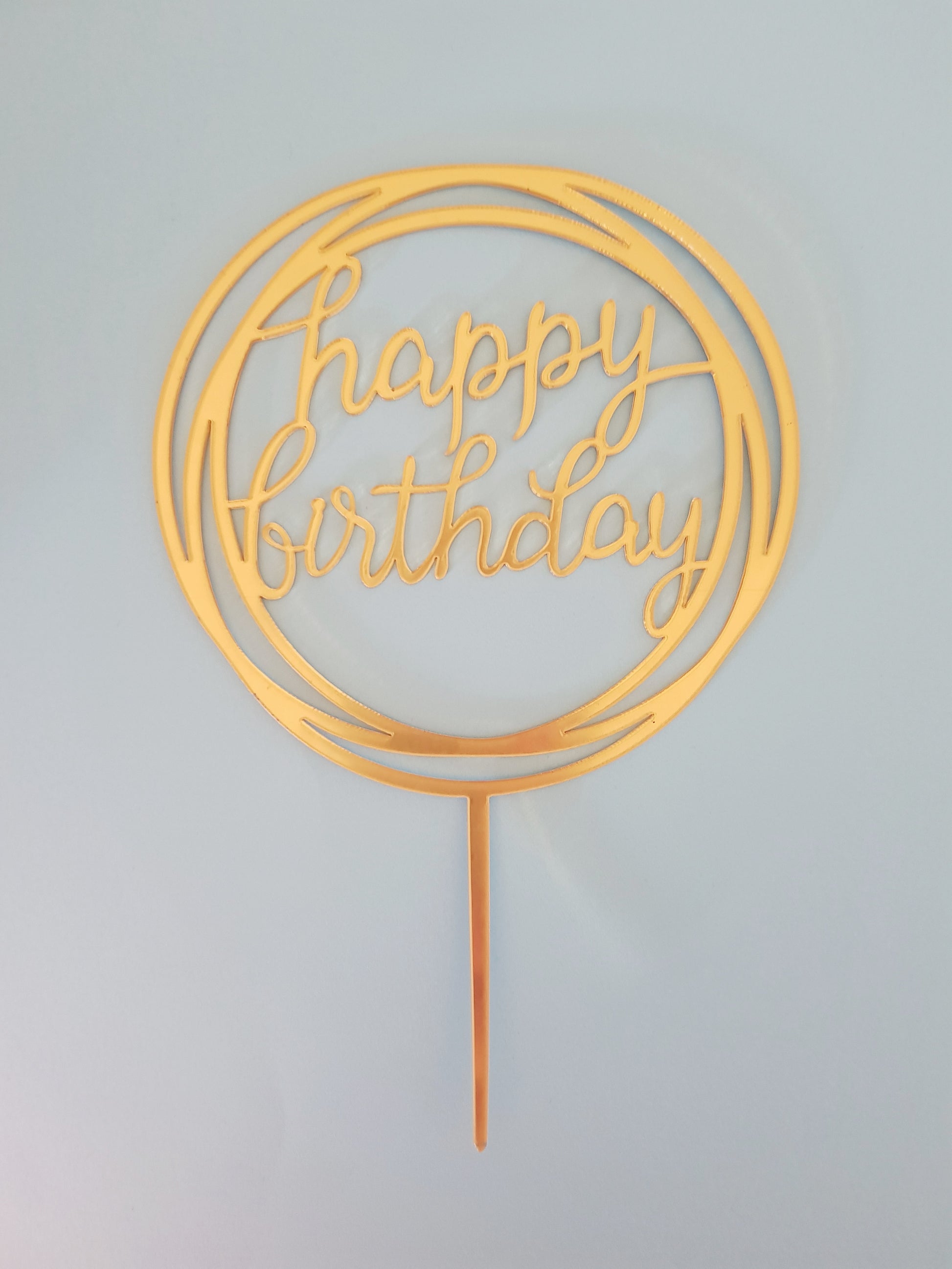 Round Happy Birthday Acrylic Cake Topper – Treat Bakeshop