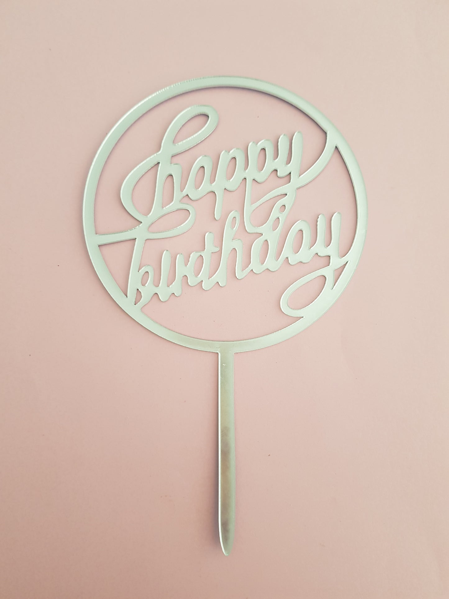 Round Happy Birthday Acrylic Cake Topper