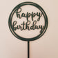 Round Happy Birthday Acrylic Cake Topper