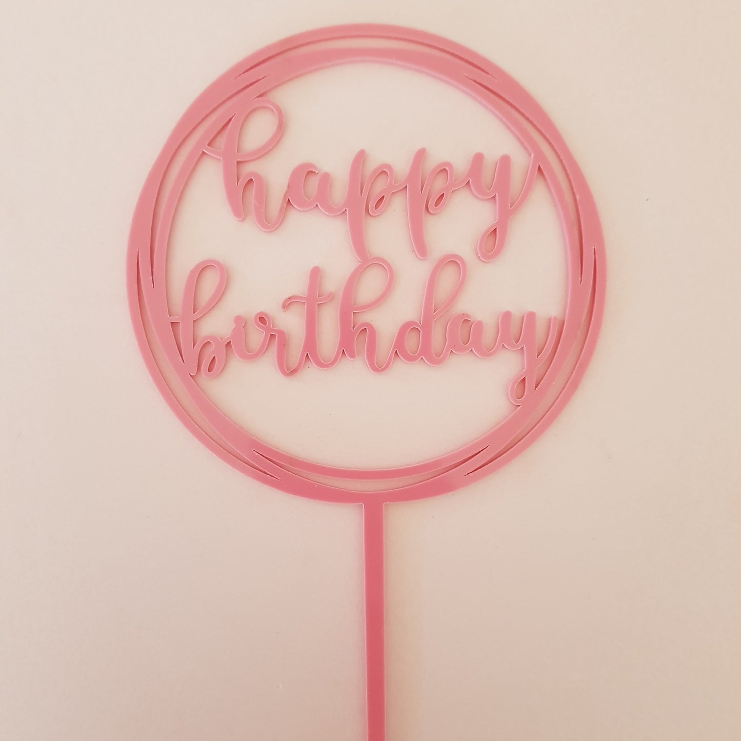 Round Happy Birthday Acrylic Cake Topper