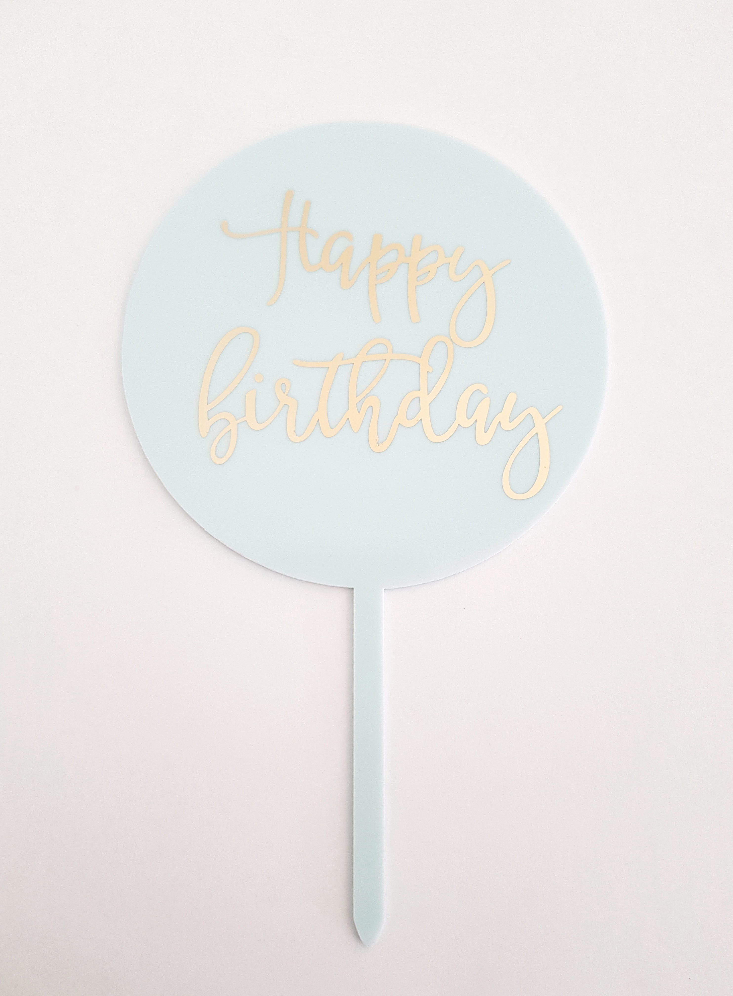 Fancy Happy Birthday Acrylic Cake Topper – Cake Topper Warehouse