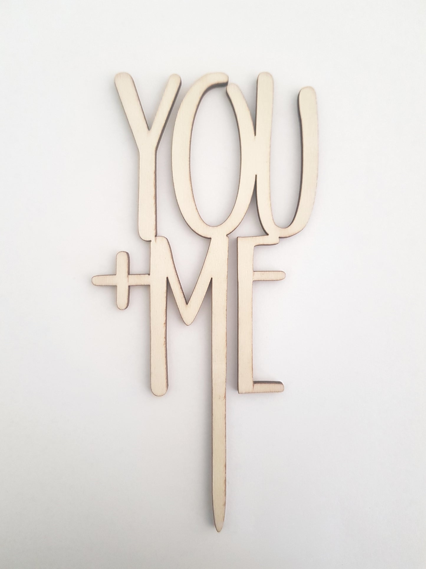 'You + Me' Wooden Cake Topper