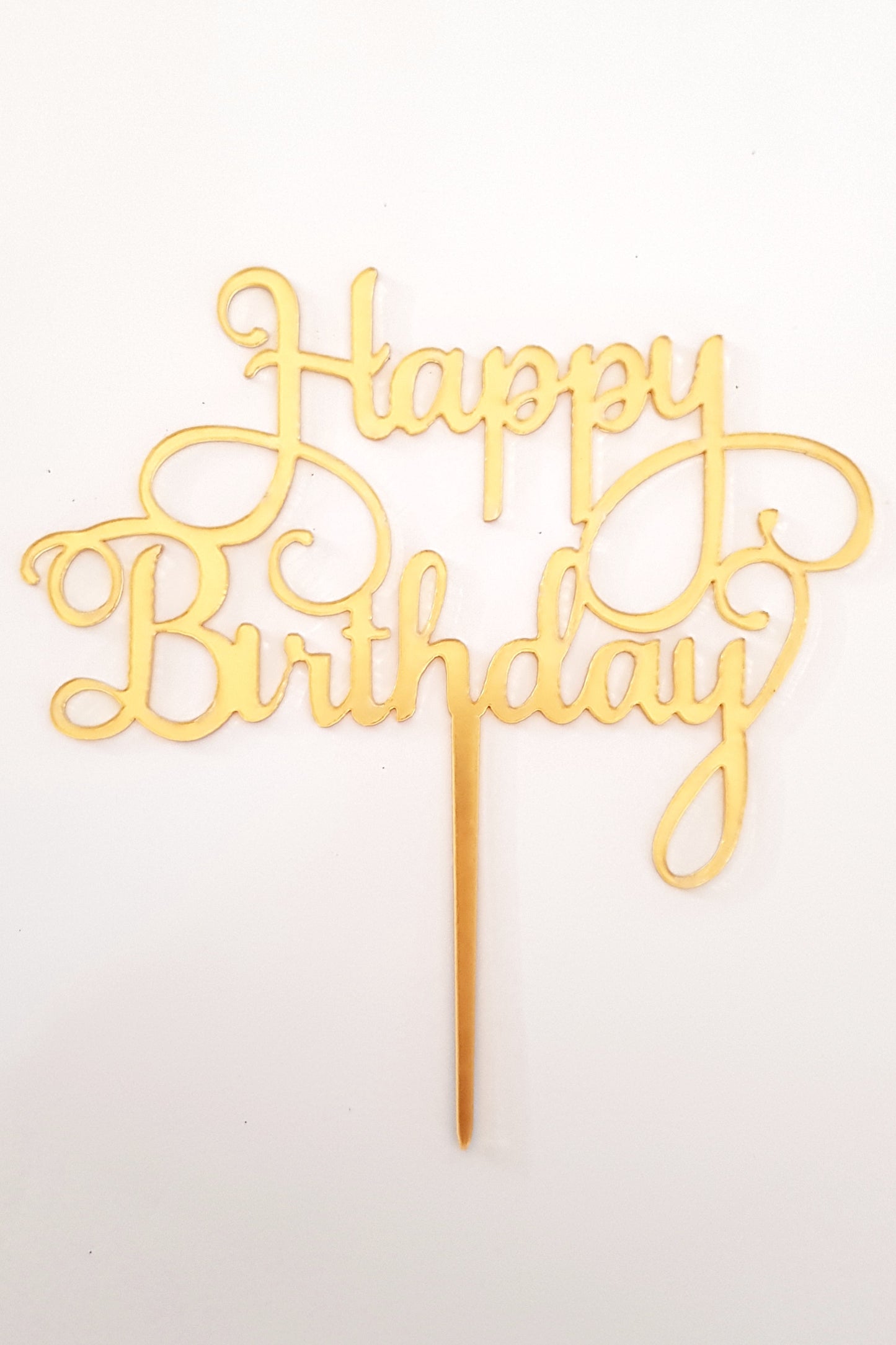 Curly Happy Birthday Acrylic Cake Topper