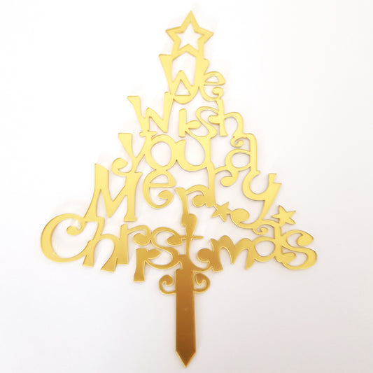 We Wish You A Merry Christmas Acrylic Cake Topper