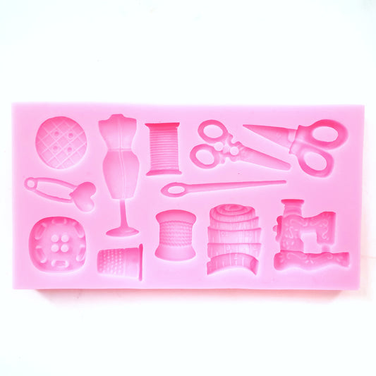 Sewing-themed silicone mould