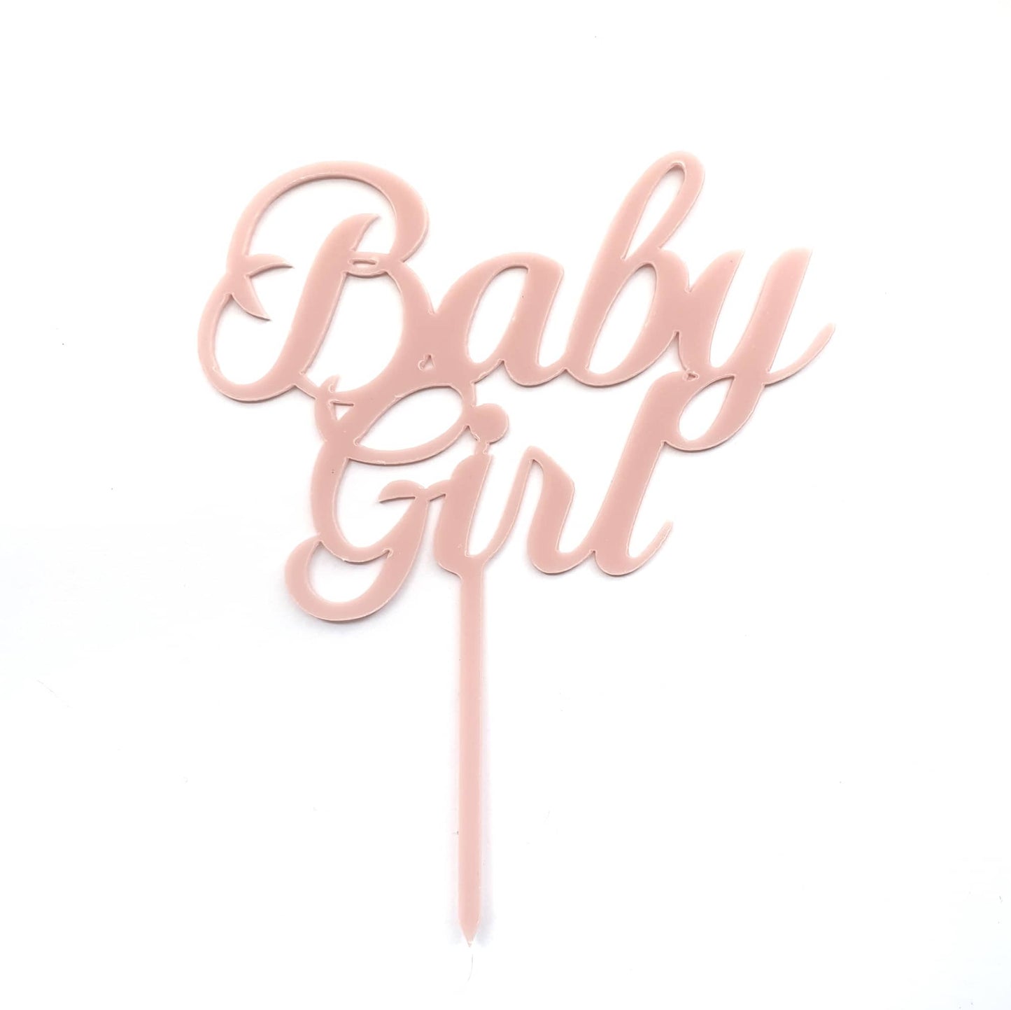 Baby Girl Pink Script Topper