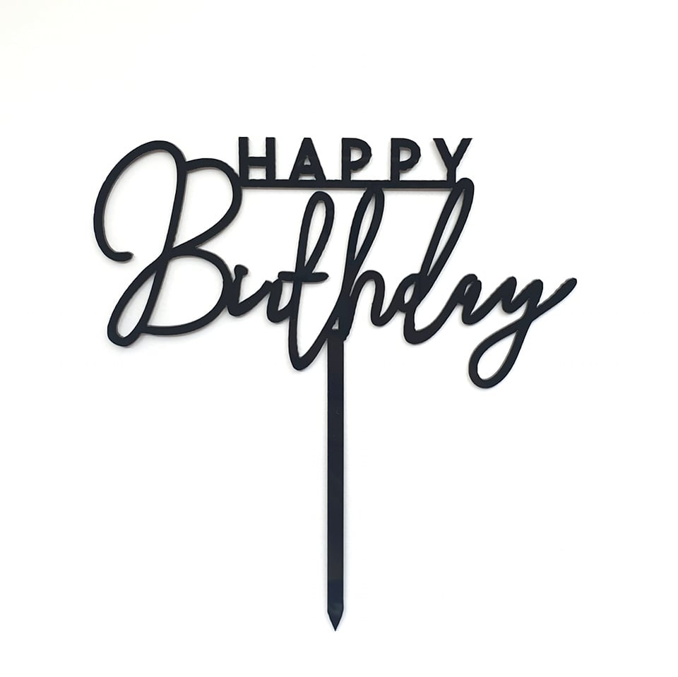 'Happy Birthday' Acrylic Cake Topper