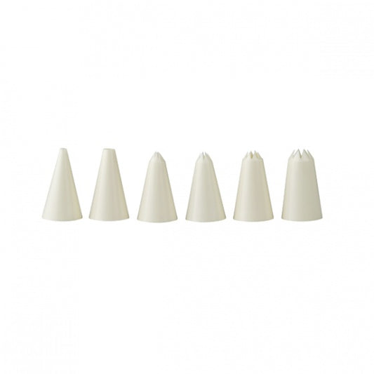 6pc Plastic Pastry Tube/Piping Tip Set