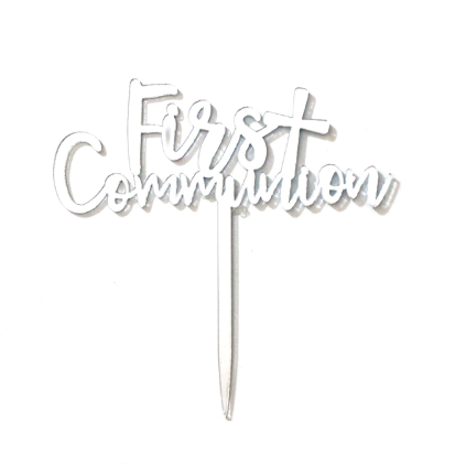 First Communion Mirror Acrylic Cake Topper