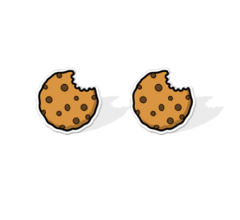 Bitten Choc Chip Cookie Earrings Studs