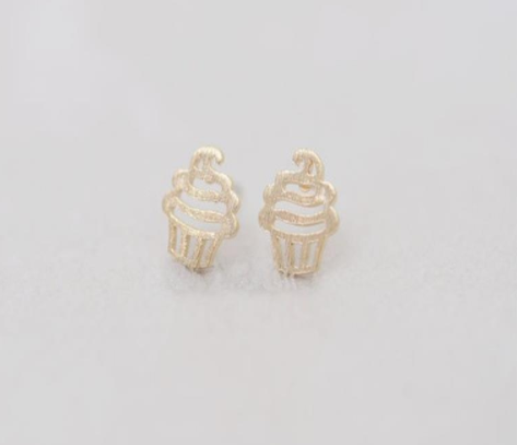 Gold Cupcake Earrings