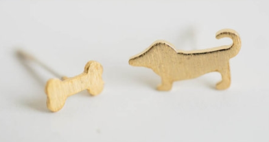 Dog + Bone Earrings