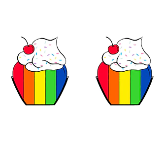 Rainbow Cupcake Earrings Studs